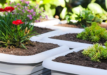 Square plastic planters